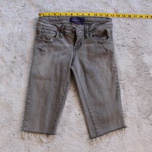 Miley Cyrus Cut-off Bermuda Jean Shorts - Gray